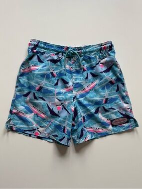 Vineyard Vines Boys Chappy Airplanes Swim Trunks - Size 7
